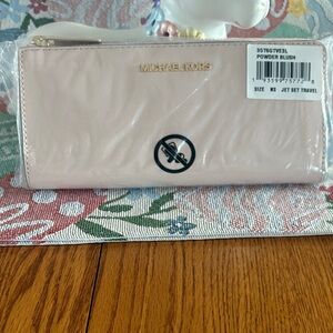 Michael Kors Powder Blush Saffiano Zip-Around Wallet